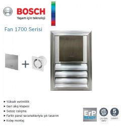 Bosch F1700 WS 125 Lük Aspiratörlü Fanlı Menfez (145m³/H) - Kanatlı - Yüzeysel Montaj - İnox