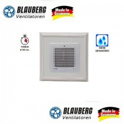 BLAUBERG AUTO 150 H Otomatik Panjurlu - Zaman Ayarlı - Nem Sensörlü Banyo Fanlı Aluminyum Menfez (295m³/h) - Düz Panel - Yüzeysel Montaj - Beyaz