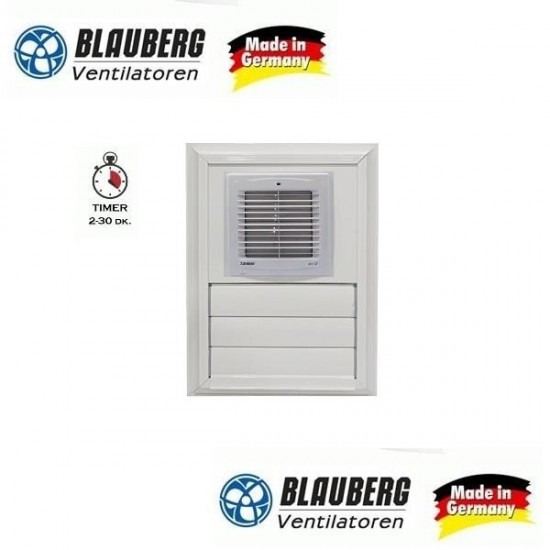 BLAUBERG AUTO 125 T Zaman Ayarlı Fanlı Menfez (185 m³/H) - Kanatlı - Yüzeysel Montaj - Beyaz BLAUBERG AUTO 125 T Zaman Ayarlı Fanlı Menfez (185 m³/H) - Kanatlı - Yüzeysel Montaj - Beyaz
