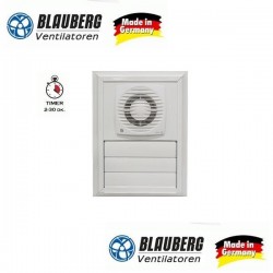 BLAUBERG Bravo 100 T Zaman Ayarlı Fanlı Aluminyum Menfez (101m³/H) - Kanatlı - Yüzeysel Montaj - Beyaz