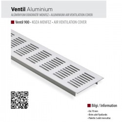 Albatur 0900.01 Alüminyum Menfez Koza 70 x 200 mm - Mat Eloksal