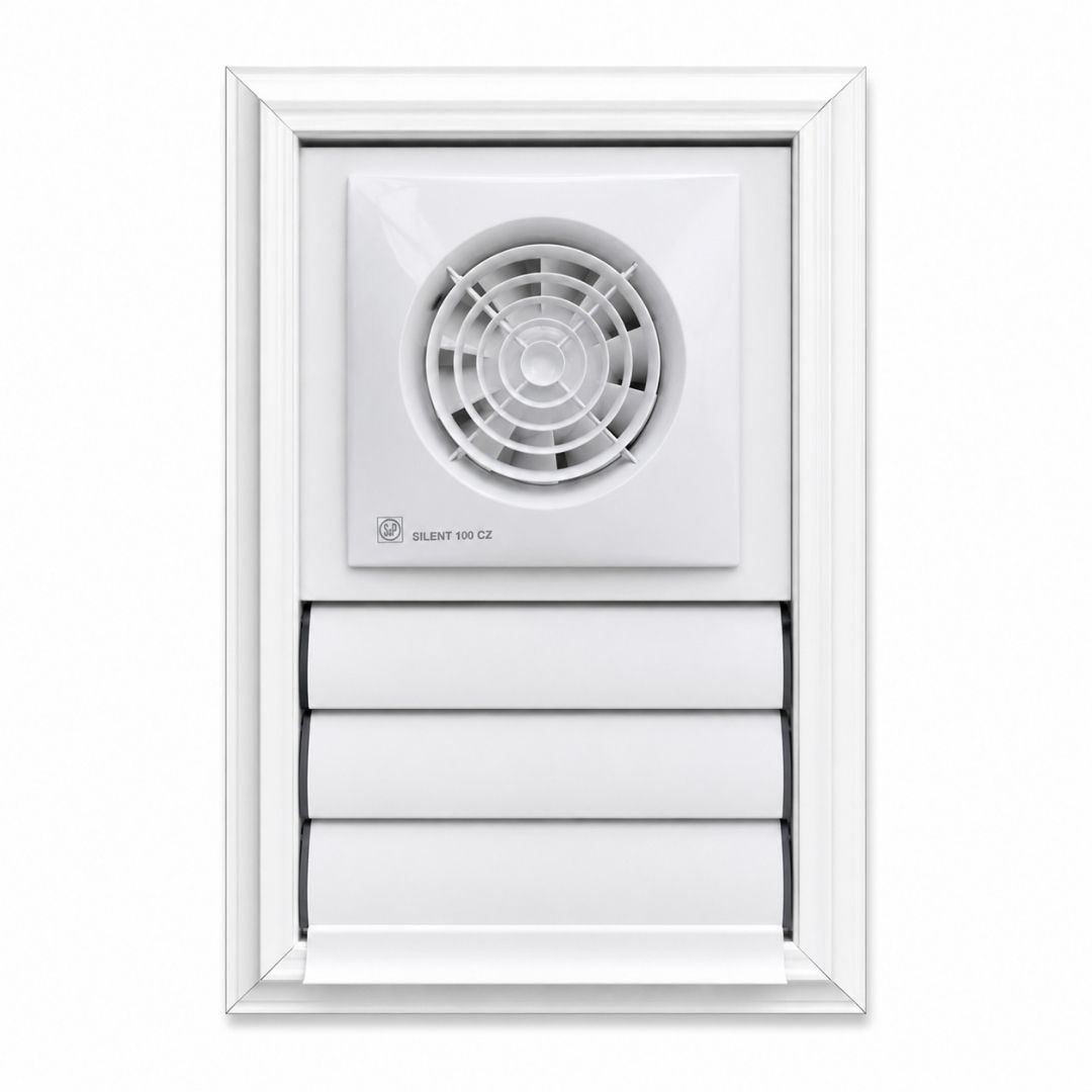 Soler-Palau Silent Menfezmarketi.com_kapali Soler-Palau Silent 100 CZ Fanlı Alüminyum Menfez (85m³/h) - Kanatlı - Yüzeysel Montaj - Beyaz - Görsel 1