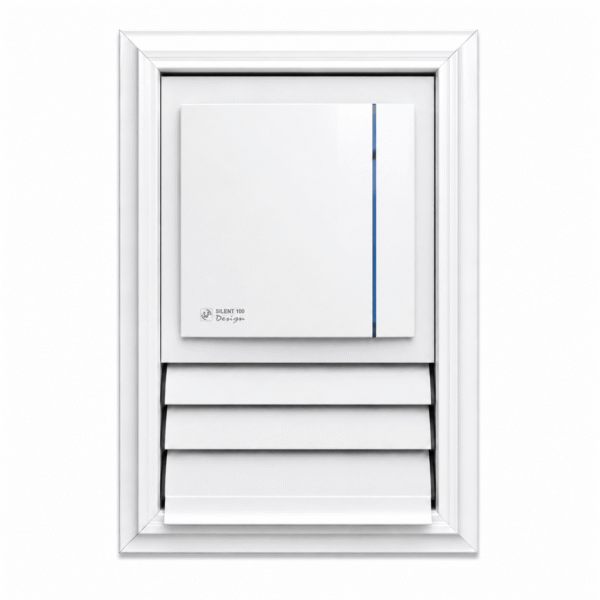 Soler-Palau Silent 100 CZ Design Fanlı Alüminyum Menfez (85m³/h) - Kanatlı - Yüzeysel Montaj - Beyaz